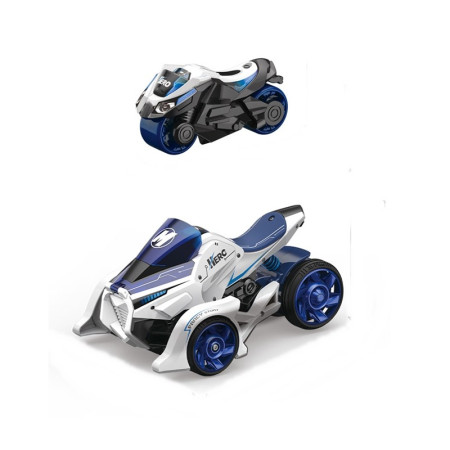 Cyrax Jucarie pentru copii, masina cu extensie de motocicleta 2 in 1, albastra