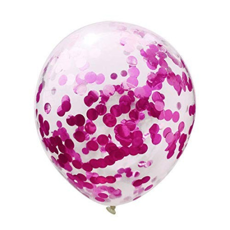 Set 10 Baloane din Latex, Cyrax, Model Party Confetti, 5 x Confetti, 5 x Roz, 25 cm, 2.2g