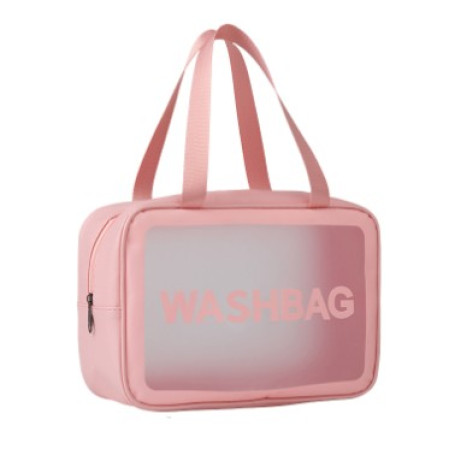 Geanta Cosmetice de Voiaj, Cyrax, Impermeabila, Translucida Mata, 26 x 15 x 10 cm, Roz