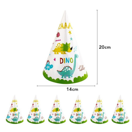 Set 6 Coifuri, Cyrax, Colectia Dino Park, 20 x 14 cm, din Carton, Multicolor