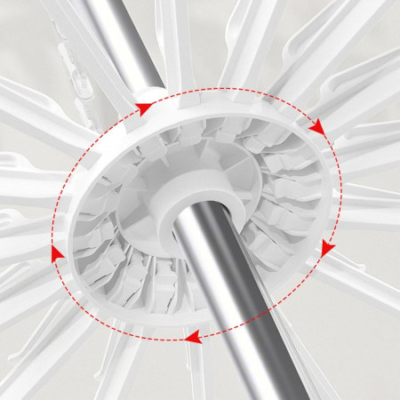 Uscator de Rufe Vertical,  2 Niveluri, Pliabil, din ABS+PP+Otel Inoxidabil, Rotire 360 Grade, 130 x 75 cm, Alb