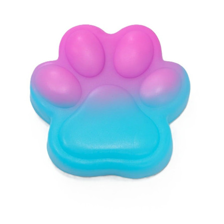 Jucarie Antistres Squishy, Cyrax, cu Revenire Lenta, Labuta de Pisica Pufoasa, 7.5 cm, Ambalaj Transparent, Model 270512, Albastru/Roz