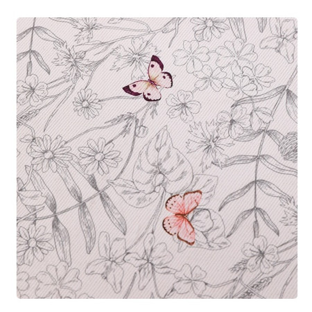 Cutie Depozitare,  66L, din Material Textil, 50 x 40 x 33 cm, pentru Haine si Lenjerii, Model Fluturasi, Bej