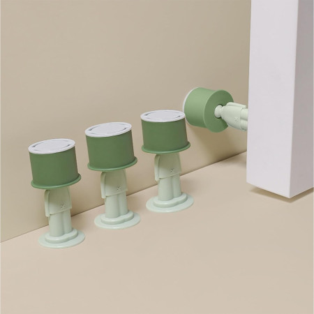 Opritor de Usa,  din Silicon, Model Magicial, cu Prindere de Perete, Anti-Coliziune, 4x 8.5 cm, Verde