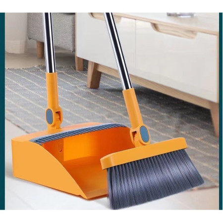 Set Matura si Faras cu Coada Detasabila,  cu Dinti de Pieptene pentru Curatare Matura, rotativ, pliabil, Otel inoxidabil si Polipropilena, portocaliu