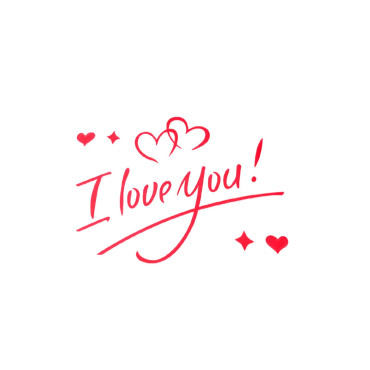 Autocolant I love You, Cyrax, Tematica Iubire, 21x29 cm, Rosu