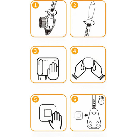 Perie de Toaleta,  cu Suport de Perete, Recipient Detergent, 2 Tipuri de Perii, Model Rata, Verde