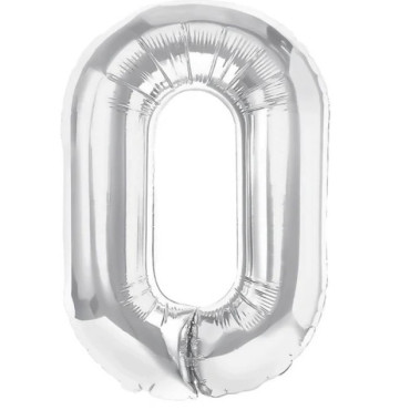 Balon Folie Metalizata Litera O, Cyrax, 80 cm, Umflati cu Heliu sau Aer, Ambalaj Individual, Pai inclus, Argintiu