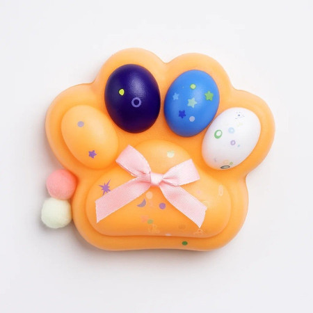 Jucarie Antistres Squishy, Cyrax, cu Revenire Lenta, Squeeze Toys, Model Cat Paw, 12.5x10.5 cm, 220g, +3 Ani, din TPR, Model 8, Multicolor