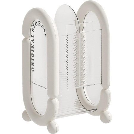 Cutie pentru Depozitare Cosmetice,  pentru Pensule, Creioane si Buretei, 4 Compartimente, din Plastic, 12 x 10 x 20 cm, Alb