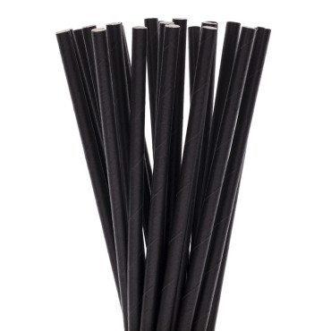 Set 100 Paie, Cyrax, din Hartie, 20 cm, Model Uni, Negru