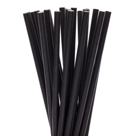 Set 100 Paie, Cyrax, din Hartie, 20 cm, Model Uni, Negru