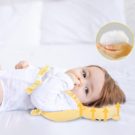 Perna tip Rucsac pentru Protectia Capului,  Tetiera tip Tigru, pentru Bebelusi, 33x6x19 cm, 180 g, Crem