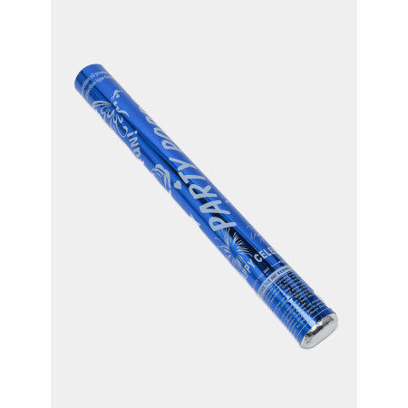 Tub de Confetti, Cyrax, Party Popper, 30x5 cm, Confetii Lucioase Rezistente la Foc, Eliberare prin Rasucire, Albastru