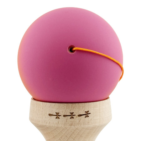 Kendama X Originala, Profesionala, Cyrax, Cupe Mari KING SIZE V3, Rubber Grip, Gaura in Baza, Rulment Metalic, din lemn 18 cm, Ata 62/65 cm, Gradient Roz/Rosu/Galben