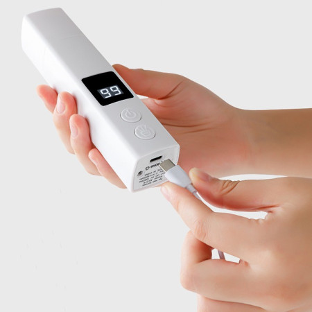 Pila Electrica pentru Animalute de Companie,  Incarcare USB, Laser pentru Joaca, Capac Impotriva Prafului, Display Electronic, 15 x 3 cm, Mai Multe Viteze, Alb