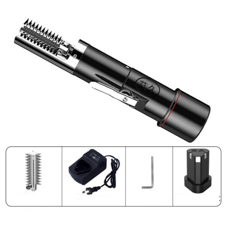 Dispozitiv Electric de Curatare Solzi Peste, Cyrax, din Otel Inoxidabil, 28 x 5 cm, Negru