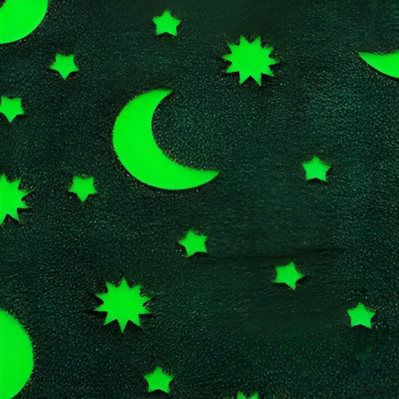 Patura Fosforescenta,  Moale, Pufoasa, Lumineaza in Intuneric, 1.5x2 m, Model Cer Instelat, Gri