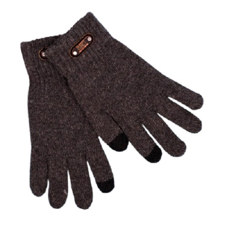 Manusi de Barbat,  Model Tricotat, Functie Touchscreen (ecran tactil), Material Acril, Manseta Elastica, Interior Catifelat, Marime Universala, Gri