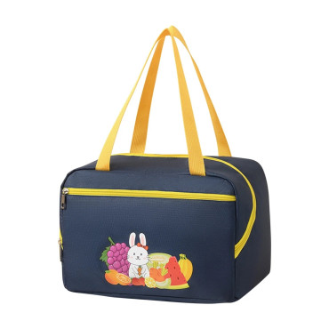 Geanta Termo-Izolanta, Cyrax, Compartimente Telefon si Tacamuri, Multifunctionala, Impermeabila, 30x21x20 cm, Design Iepuras, Albastru