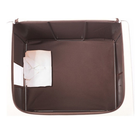 Cutie de Depozitare Pliabila,  Cu Fereastra si Fermoar Dublu, 66 L, Textil Premium, 50x40x33 cm, Cadru Metalic, Impermeabila, Maro