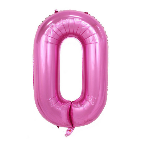 Balon din Folie Cyrax, Cifra 0, 81 cm, Pentru Aer sau Heliu, Bulk, Mov