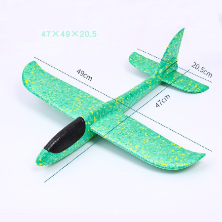 Avion planor din polistiren in punga , lungime 47 cm , Verde , Cyrax