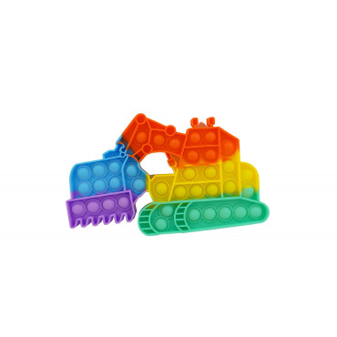 Jucarie antistres din silicon Cyrax, Pop it Now and Flip It ,Excavator ,Multicolor ,Model 4