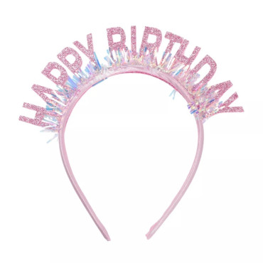 Coronita Decorativa pentru Petreceri, Cyrax, Tema Aniversare, Model Happy Birthday, Marime Universala, Rose