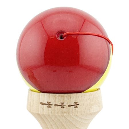 Kendama X Originala, Profesionala, Cyrax, Tricolor Edition cu Stele, Super Sticky cu Cupe Mari KING SIZE V3, Rulment Metalic si Gaura in Baza, din Lemn 18 cm, Ata 62/65 cm, Multicolor