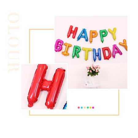 Set 13 Baloane Folie, Cyrax, Tip Ghirlanda, Model Happy Birthday, 40 cm, Multicolor