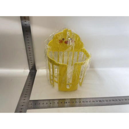 Suport pentru Hartie Igienica,  din Plastic PP, Montare pe Perete cu Adeziv, Model Ratusca, 17.5x13.5x12 cm, Galben