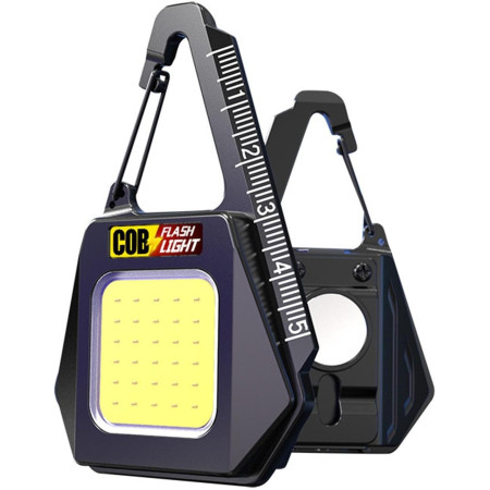 Lanterna Tip Breloc,  Impermeabila, Incarcare USB-C, COB, 8 x 5.3 cm, 500 mAh, 5W, Negru Galben