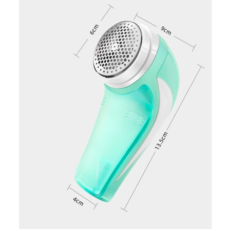 Aparat Pentru Curatat Scame, Par Si Praf,  Pentru Diferite Tipuri De Material, Cu Lame Din Otel Inoxidabil, Incarcare Prin USB Type-C, Cu Perie De Curatare si Cablu USB Incluse, 13.5x9 cm, Verde