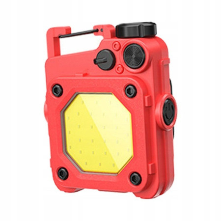 Lanterna Mini de Buzunar Tip Breloc,  Incarcare prin USB Type C, Multifunctionala, pentru Exterior, Camping, Alpinism, Ciclism, Mini Lanterna Elvis, 6.1 x 5 x 2.5 cm, Lumina Puternica, Culoare Rosu