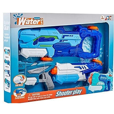 Set 3x Pistol cu Apa pentru Copii, Cyrax, 6ani+, Albastru, 1x 1000 ML +  2x 300 ML