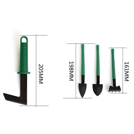 Set 12 Unelte de Gradina,  pentru Plantare Prelucrare Sol si Ingrijire Plante, Material PVC si Otel, Cutie Inclusa, 38 x 29 cm, Verde Deschis