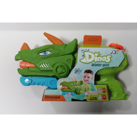 Pistol cu Apa pentru Copii, Rezervor, Pentru Piscina/Plaja, Cyrax, 6ani+, Triceratops, 3 duze, Verde, 1330ML