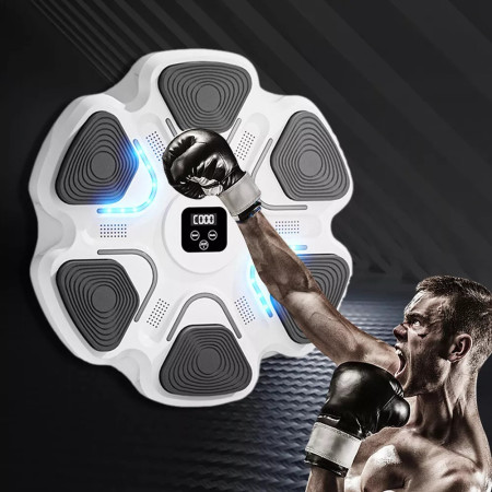 Aparat Box Cu Muzica, Montabil pe Perete, Cyrax, Alb, Difuzor, Bluetooth, Iluminare LED, 38 x 27 x 32 cm, Manusi Incluse