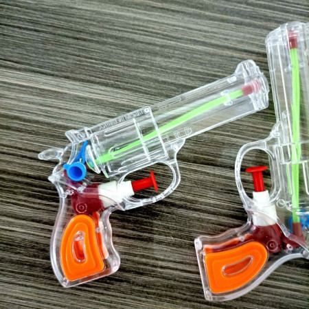 Pistol cu Apa, Cyrax, pentru Copii, din Plastic, 16 x 5 x 2 cm, Transparent/Portocaliu
