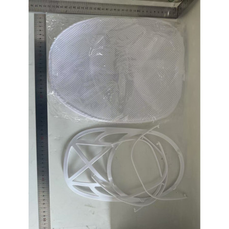 Husa de Spalare Sapca,  pentru Masina de Spalat, din Poliester, Circumferinta 53 cm, cu Fermoar, cu Suport Sapca, Alb