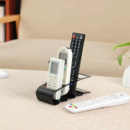 Suport de Birou,  din Plastic, pentru Telecomenzi, Telefoane, 18 x 7 x 9 cm, Negru