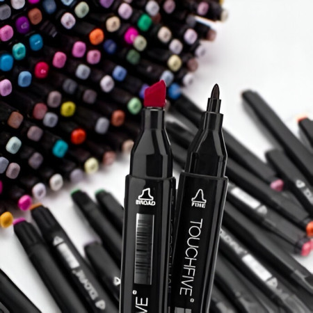 Set 262 Markere Duble, Cyrax, pe Baza de Alcool, Geanta Impermeabila Inclusa, Culori Numerotate, 37 x 21.5 x 16.3 cm, Multicolor