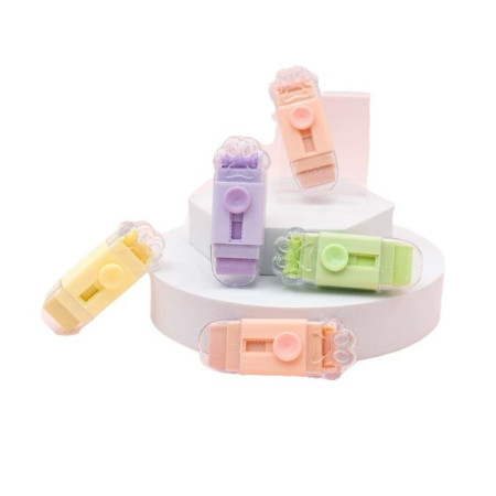 Radiera,  Model Labuta de Pisica, cu 2 Rezerve, Reglare Pull-Push, din Cauciuc, Mov