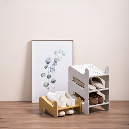 Suport pentru Pantofi,  cu Doua Straturi, Organizator, Antiderapant și Durabil, 26x24.8x16 cm, Alb