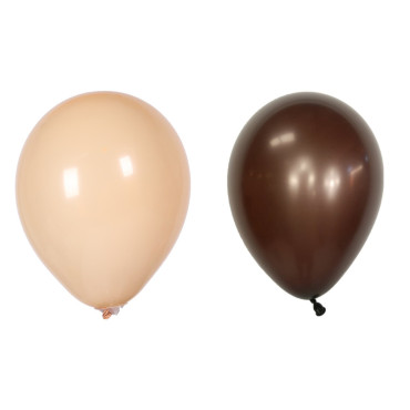 Set 10 Baloane din Latex, Cyrax, Model Party, 30 cm, 5x Maro, 5x Bej, 2.8 g