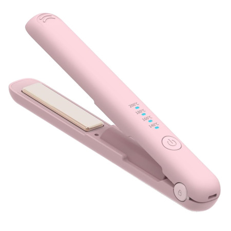 Placa de Par fara Fir, Cyrax, Adaptor Tip C, Tensiune 5V, Capacitate Baterie 3000 mAh, Indreptat, Ondulat, 4 Trepte de Temperatura, 21.8 x 3.1 x 3.4.1 cm, Roz