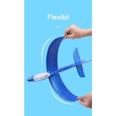 Avion planor din polistiren in punga , lungime 47 cm , Rosu , Cyrax