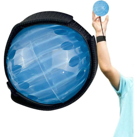 Jucarie Interactiva, Cyrax, Minge Saltareata Crystal Ball, cu Banda Elastica, 6 cm, +7 Ani, din Plastic, Albastru