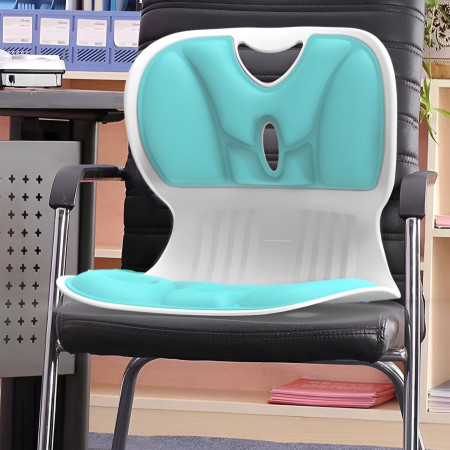 Suport pentru Scaun, Cyrax, pentru Corectarea Posturii, Portabil, Ergonomic, Ameliorare Durere, Respirabil, 36x34x33 cm, Marime L, Verde